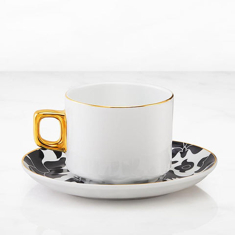 Bahar 24K Gold Plated Gift Set for Four with Assam Flaming Hue Tea and Accessories